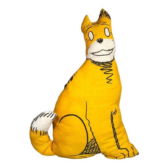 Vintage 70s 80s Hand Sewn Pillow Cartoon Sandy Dog Little Orphan Annie Kitsch - Picture 1 of 7